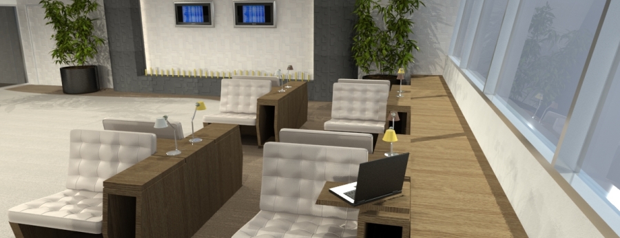 Idejna zasnova notranje opreme poslovnega salona na Letališču Jožeta Pučnika